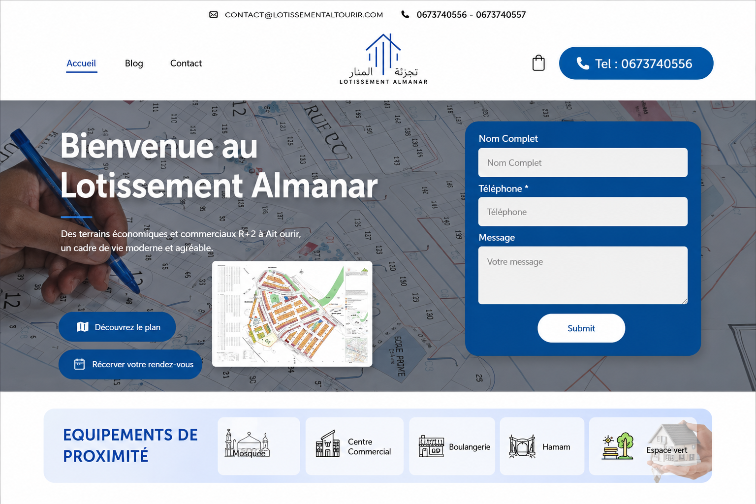Site immobilier Lotissement Almanar au Maroc