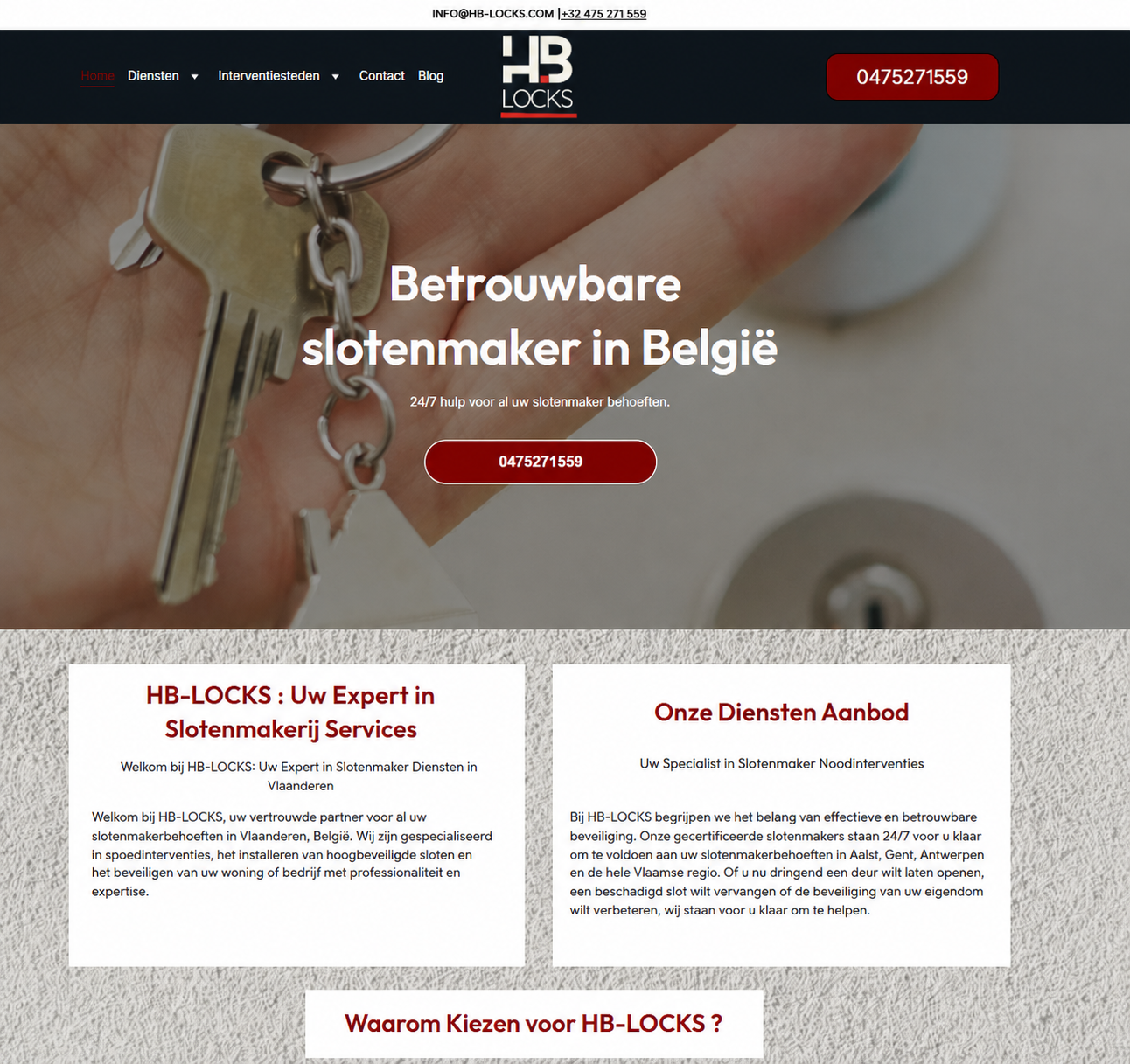 Site multilingue HB Locks en Belgique